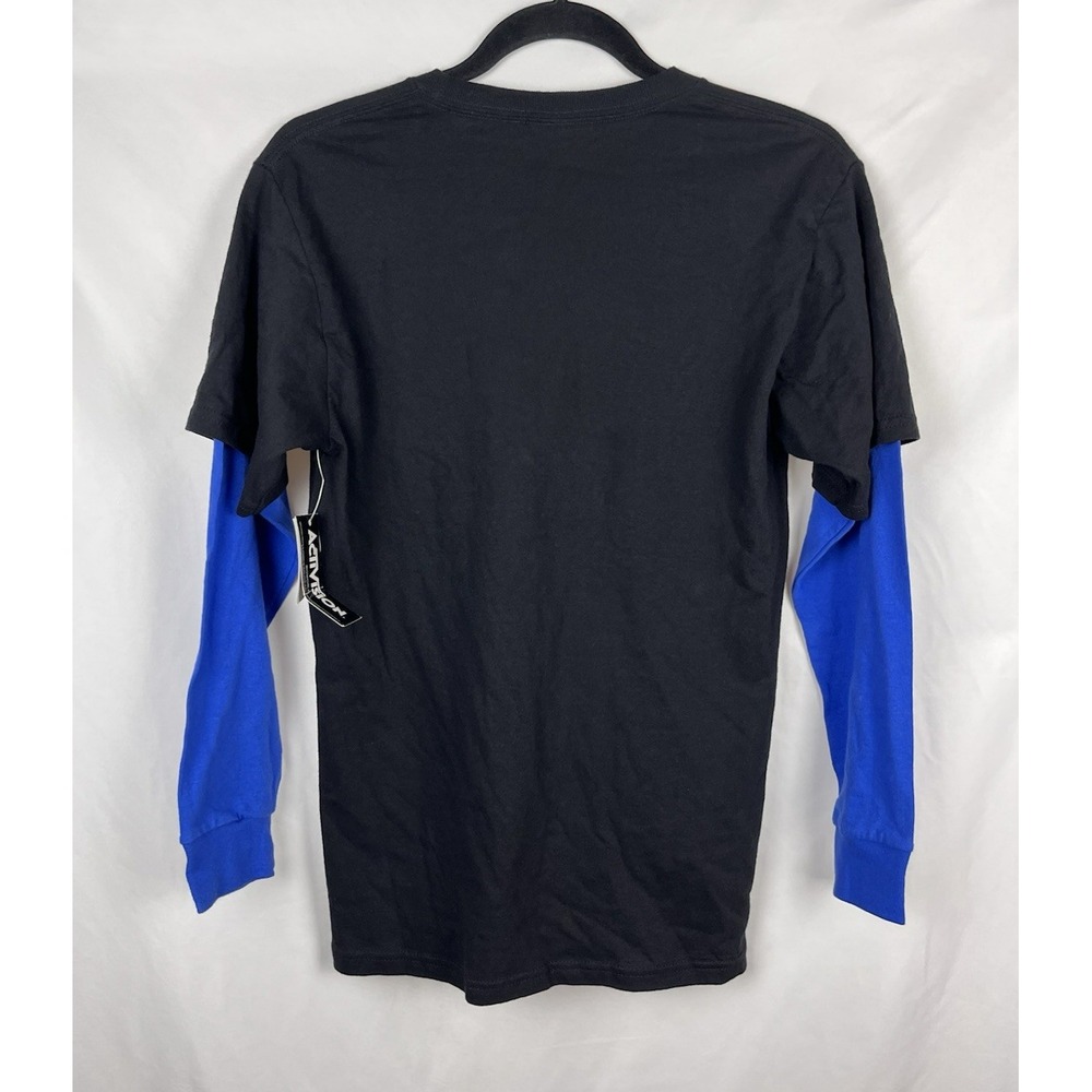NWT Call of Duty Ghosts Black Blue Double Layer Long Sleeve Shirt Youth XL 14/16 - Picture 2 of 7